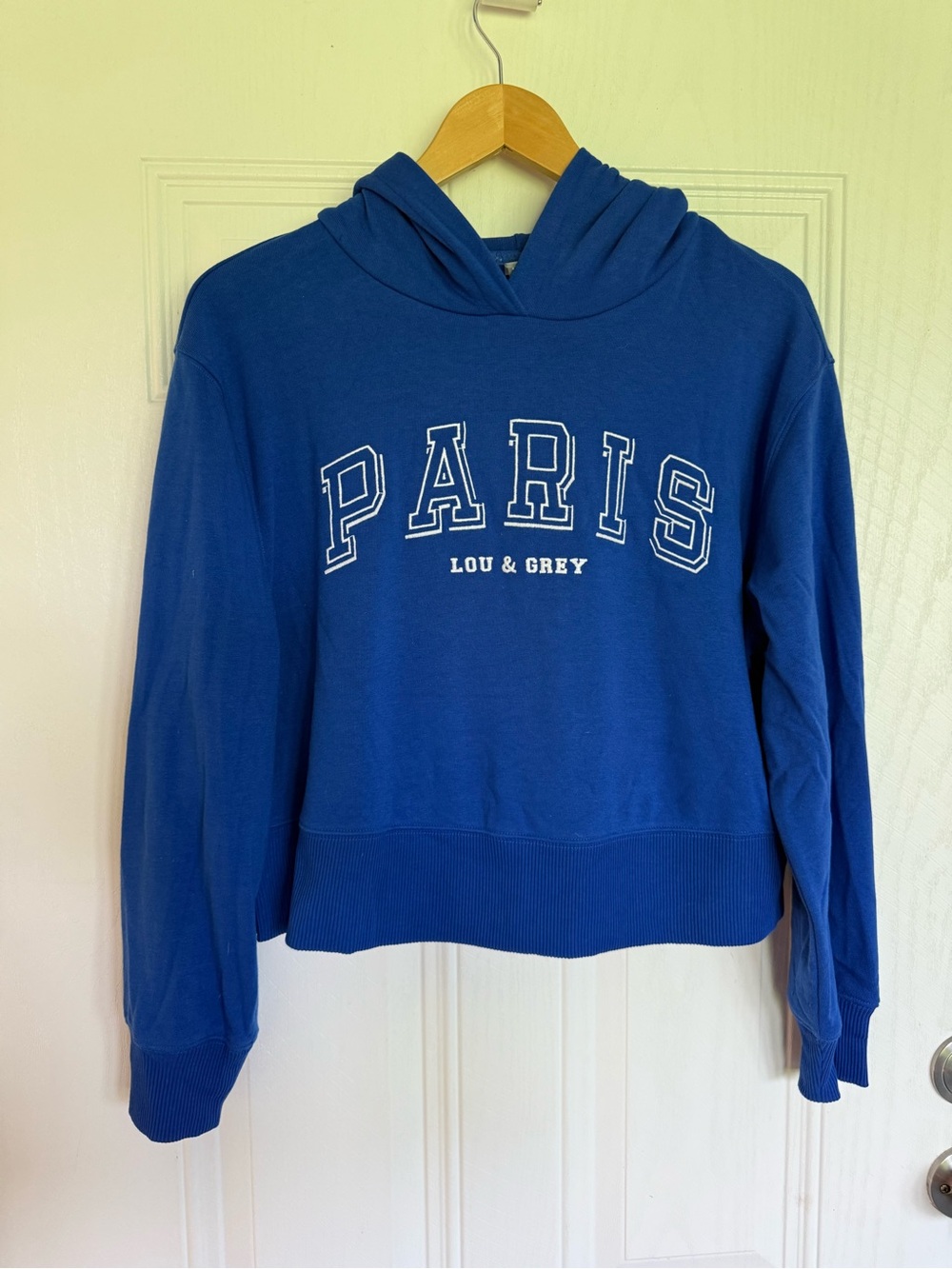 2 for $30 sale: Lou & grey blue cropped Paris hooded sweatshirt - S